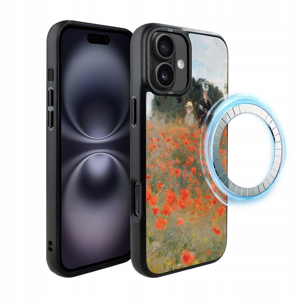 Pouzdro pro iPhone 16 Plus Ibizu DropGuard Matt s MagSafe, pole máků