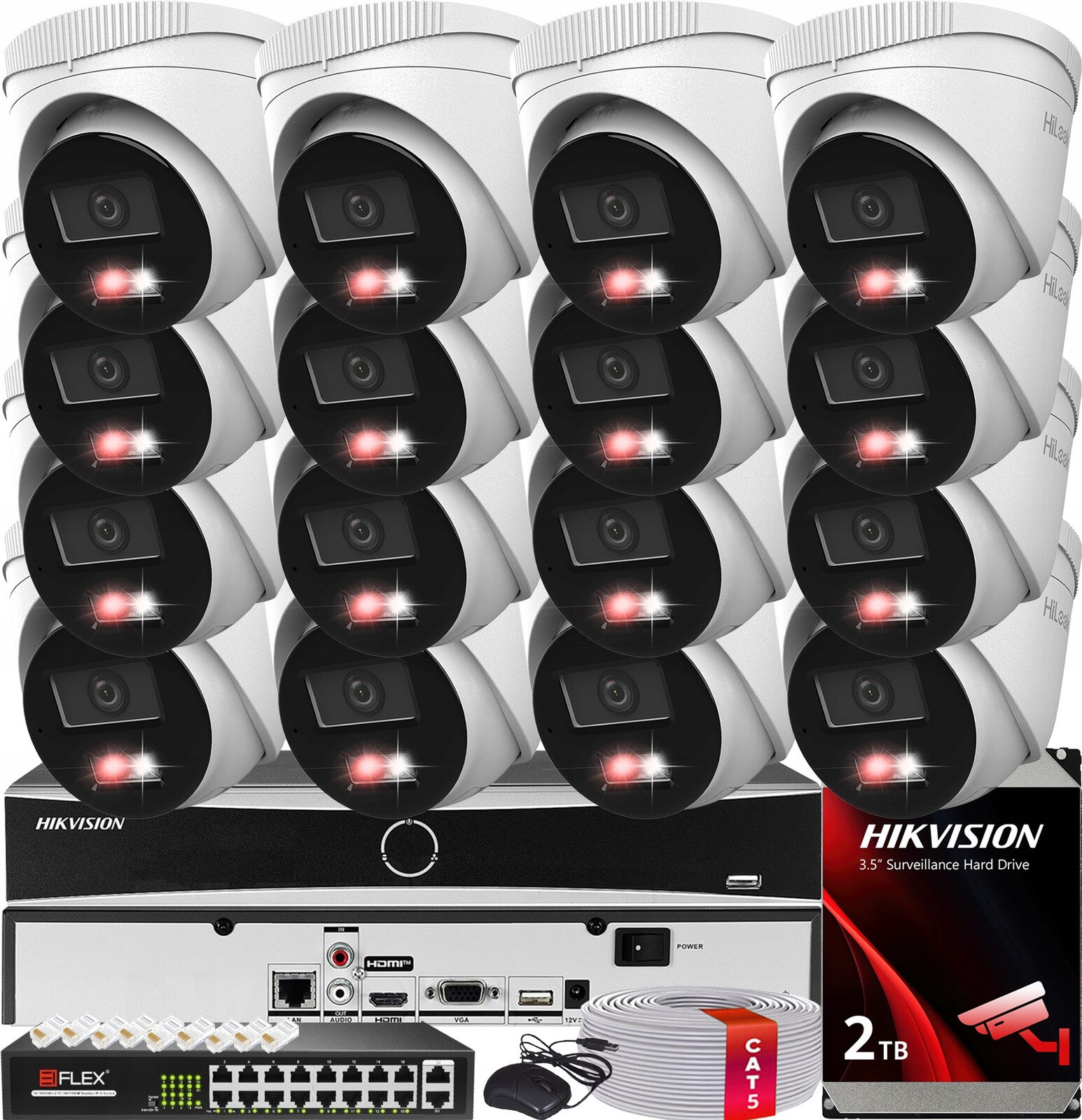 Sada Monitorování 6MPx Hikvision Hilook IPC-T260HA-LU PoE Disk 2TB