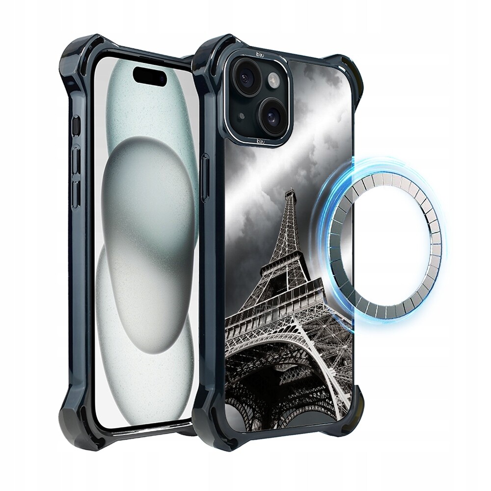 Pouzdro pro iPhone 15 Plus Ibizu DropGuard Ultra s MagSafe, Eiffelova věž