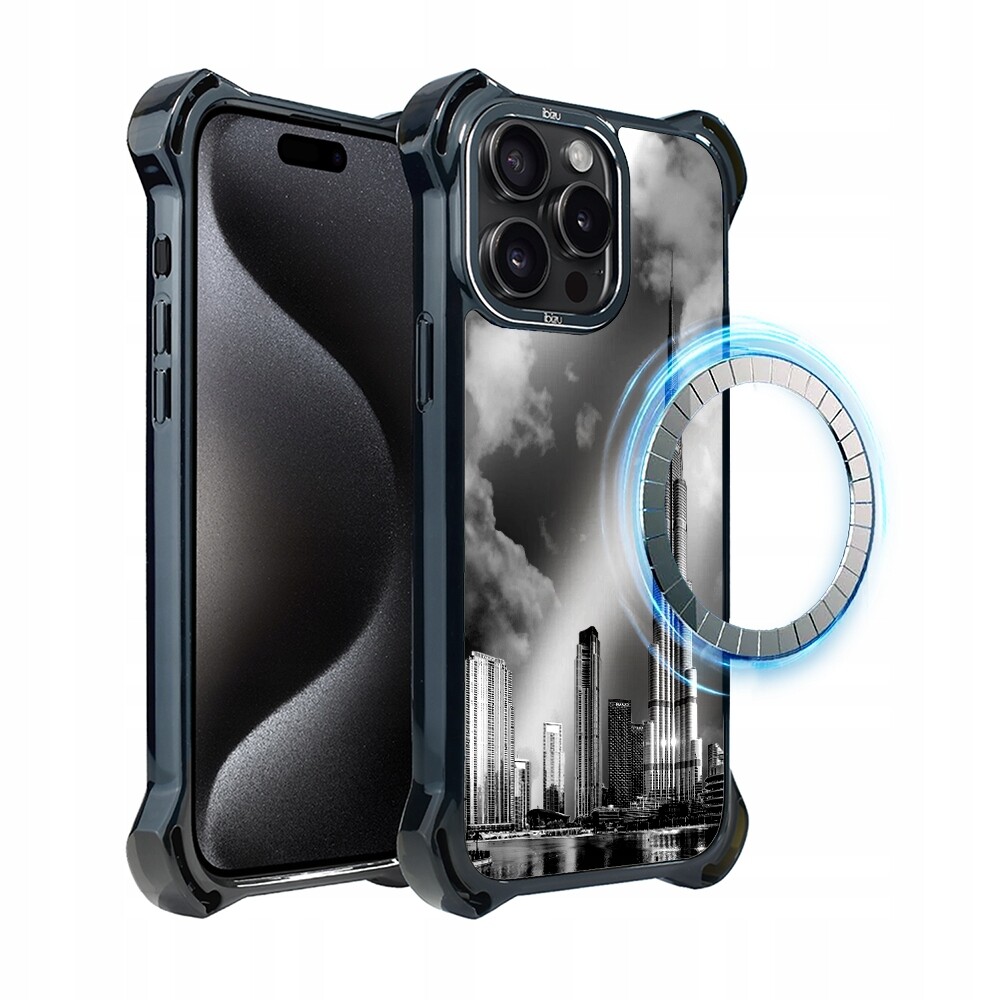 Pouzdro iPhone 15 Pro Max Ibizu DropGuard Ultra s MagSafe, Burj Khalifa