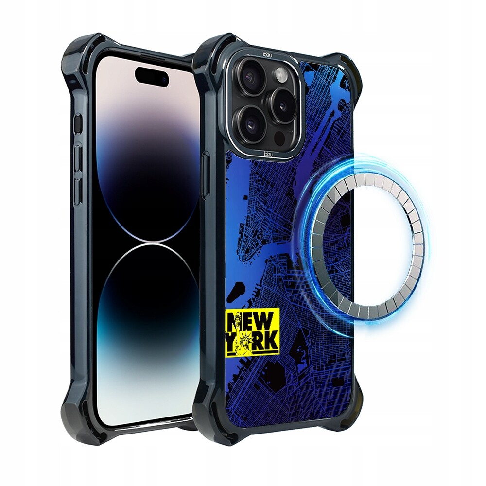 Pouzdro iPhone 14 Pro Ibizu DropGuard Ultra s MagSafe, New York