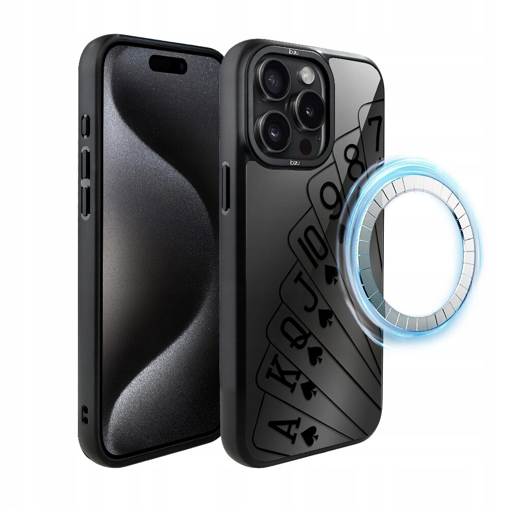 Pouzdro Ibizu DropGuard Matné s MagSafe pro iPhone 15 Pro, hrací karty