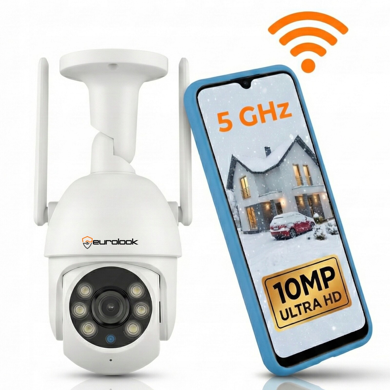 Venkovní Wifi kamera Otočná 10MPx Ultra Hd 2,4/5GHz Audio Sledování 5G