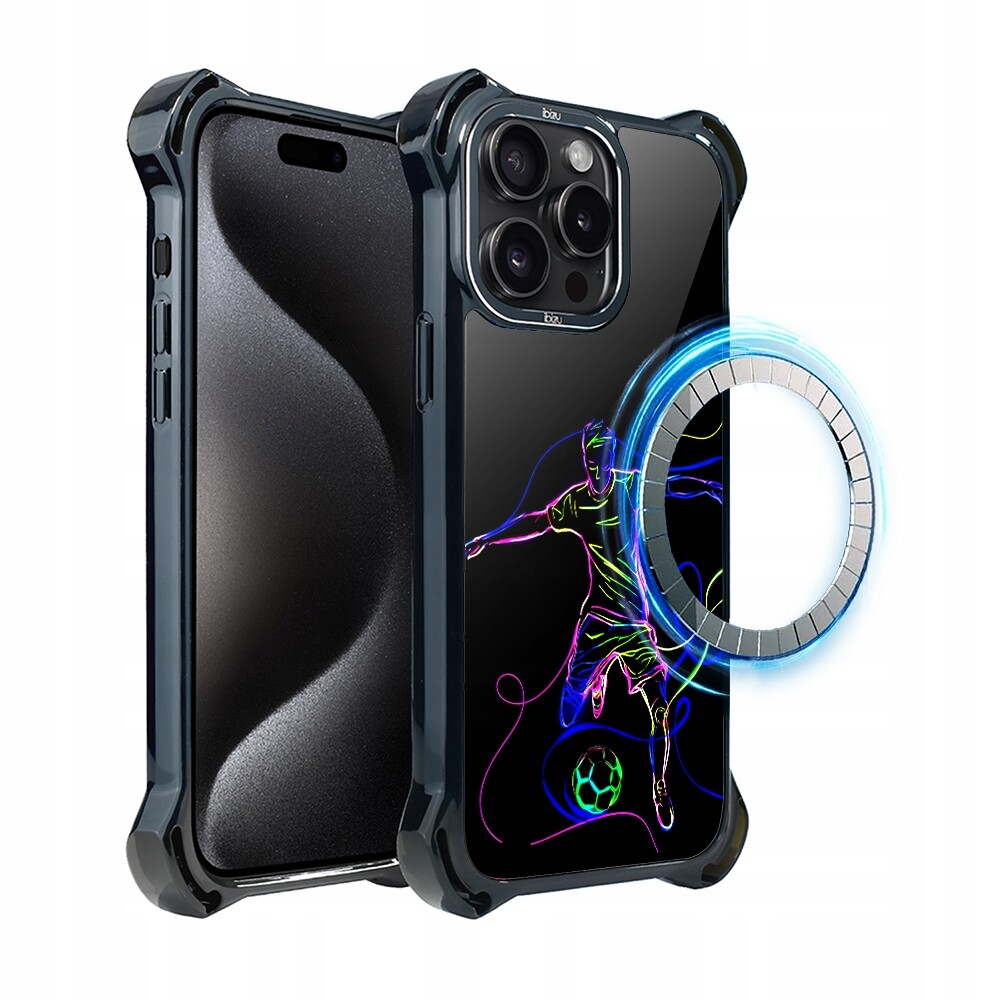 Pouzdro Ibizu DropGuard Ultra s MagSafe na iPhone 15 Pro Max, Football Power