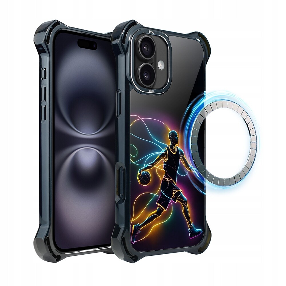 Pouzdro pro iPhone 16 Ibizu DropGuard Ultra s MagSafe, duch basketbalu