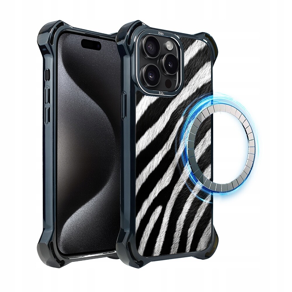 Pouzdro Ibizu DropGuard Ultra iPhone 15 Pro s MagSafe, Zebra