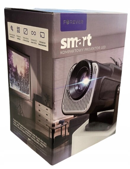 Forever Smart Led kompaktní projektor FP-120U čtvercový černý 634