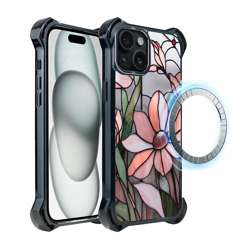 Pouzdro pro iPhone 15 Ibizu DropGuard Ultra s MagSafe, růžová magnolie