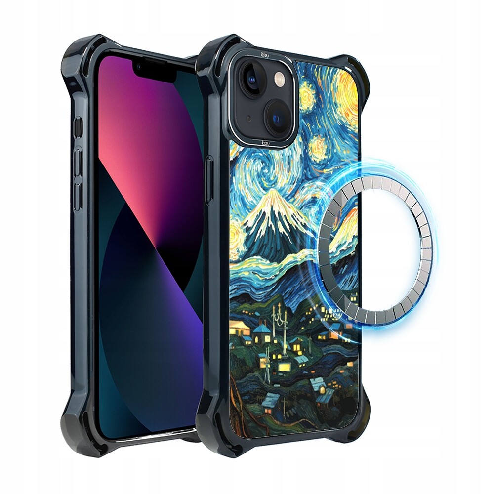 Pouzdro pro iPhone 13 Ibizu DropGuard Ultra s MagSafe, Van Gogh, hvězdná noc