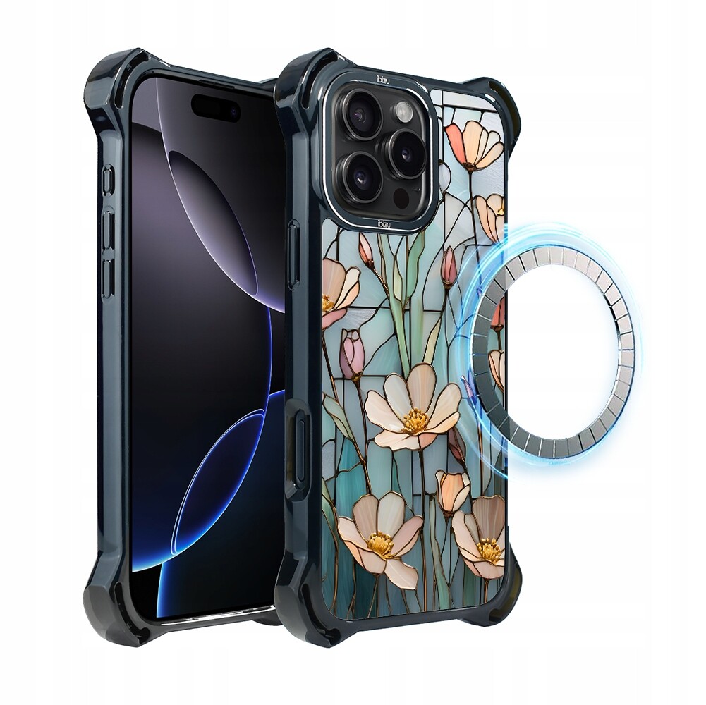 Pouzdro pro iPhone 16 Pro Max Ibizu DropGuard Ultra s MagSafe, Šepot květů