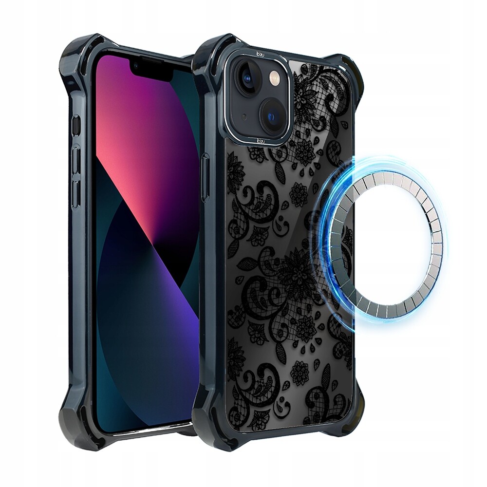 Pouzdro pro iPhone 13 Ibizu DropGuard Ultra s MagSafe, krajková černá barva