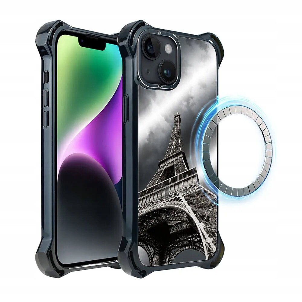Pouzdro pro iPhone 14 Plus Ibizu DropGuard Ultra s MagSafe, Eiffelova věž