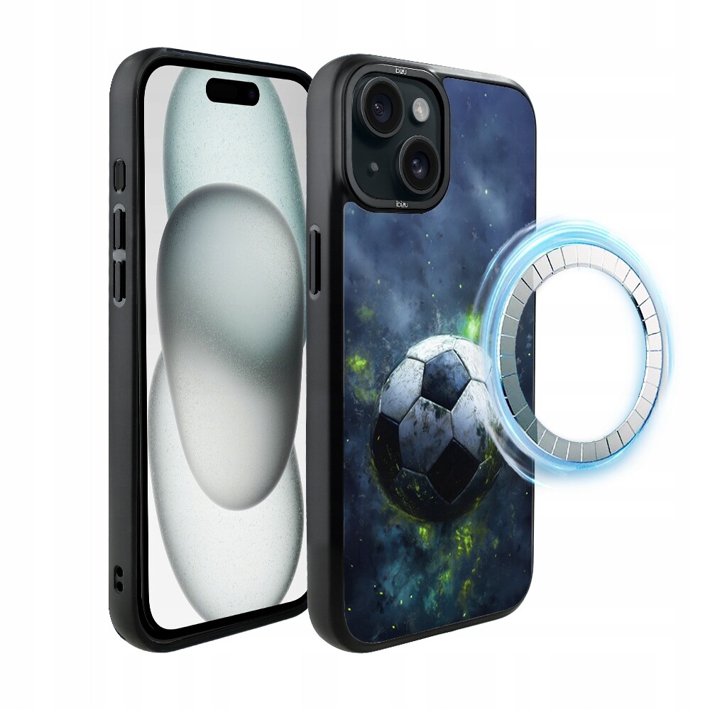 Pouzdro pro iPhone 15 Plus Ibizu DropGuard Matt s MagSafe, Fotbal