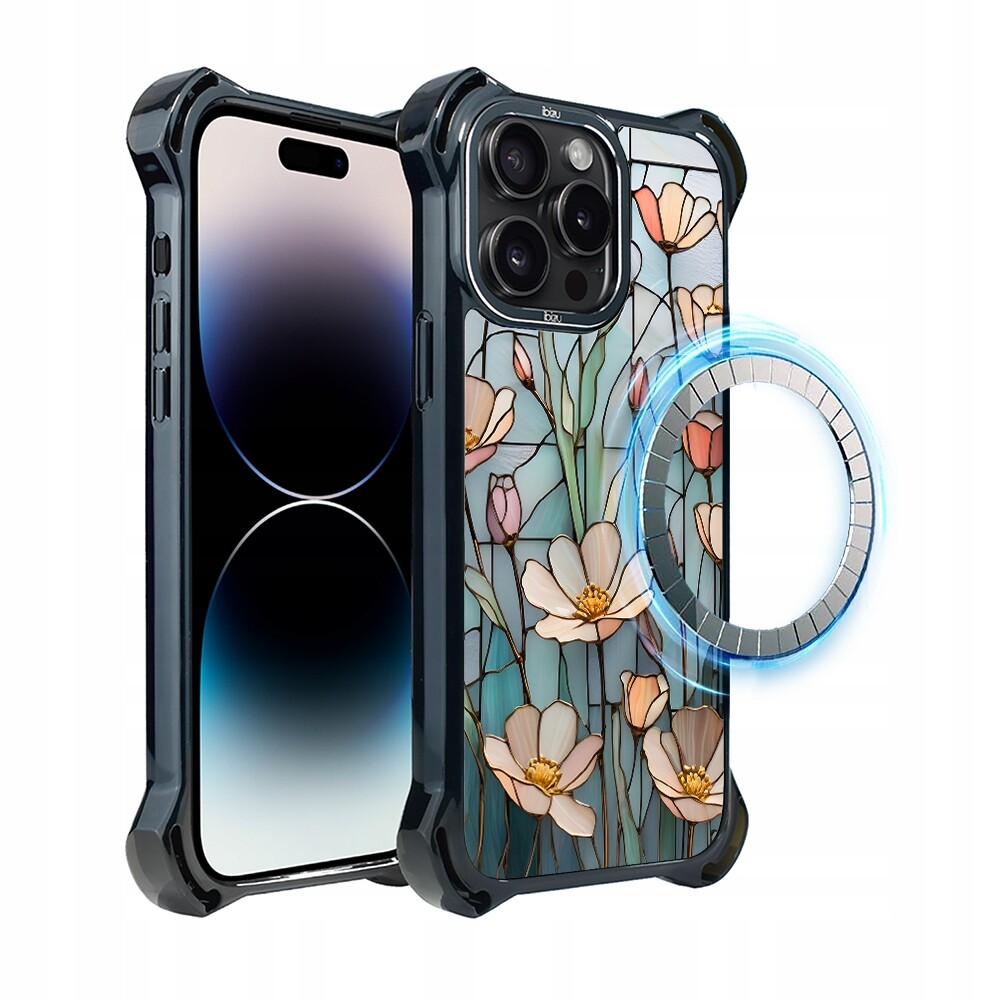 Pouzdro pro iPhone 14 Pro Max Ibizu DropGuard Ultra s MagSafe, Šepot květin