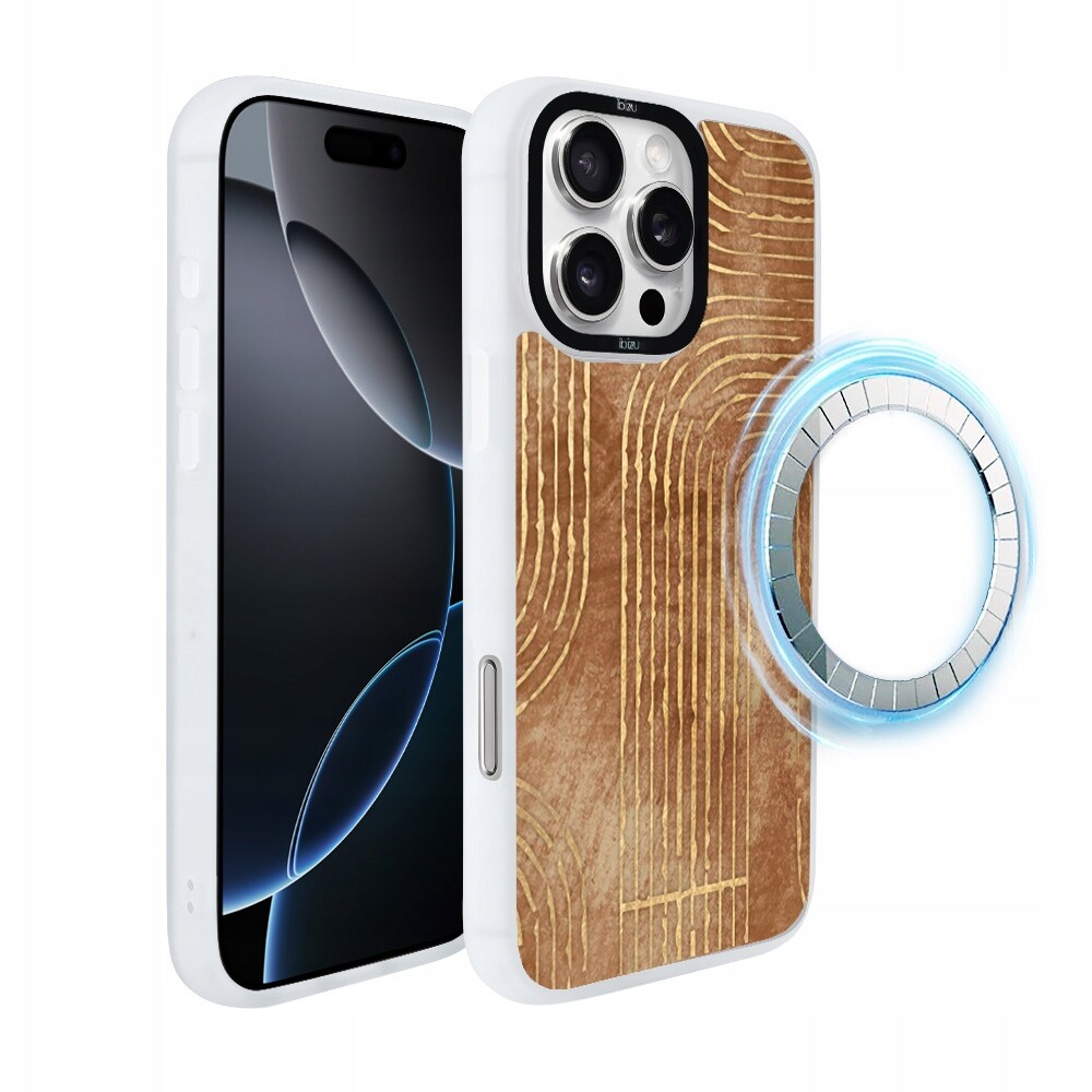 Pouzdro pro iPhone 16 Pro Ibizu DropGuard Matt s MagSafe, geometrické linie