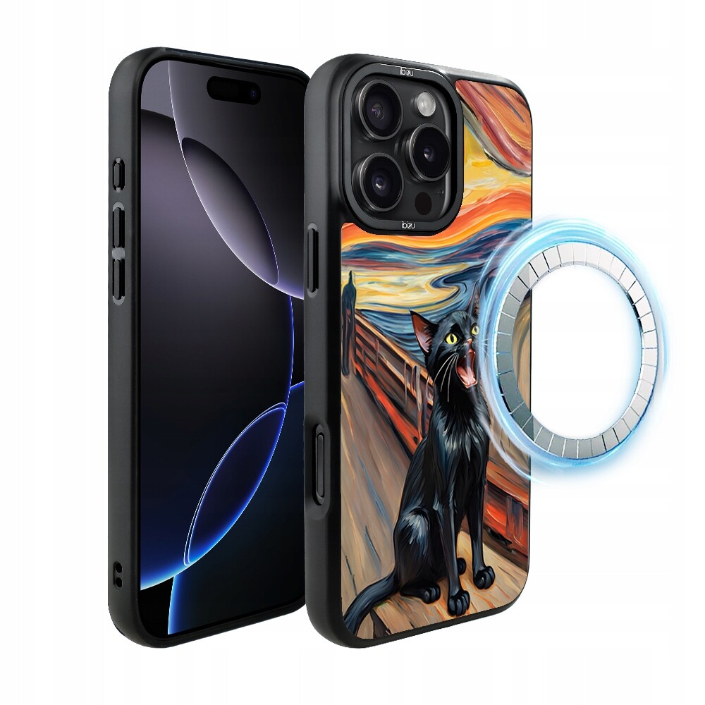 Pouzdro Ibizu DropGuard Matné s MagSafe pro iPhone 16 Pro Max, Cat Scream
