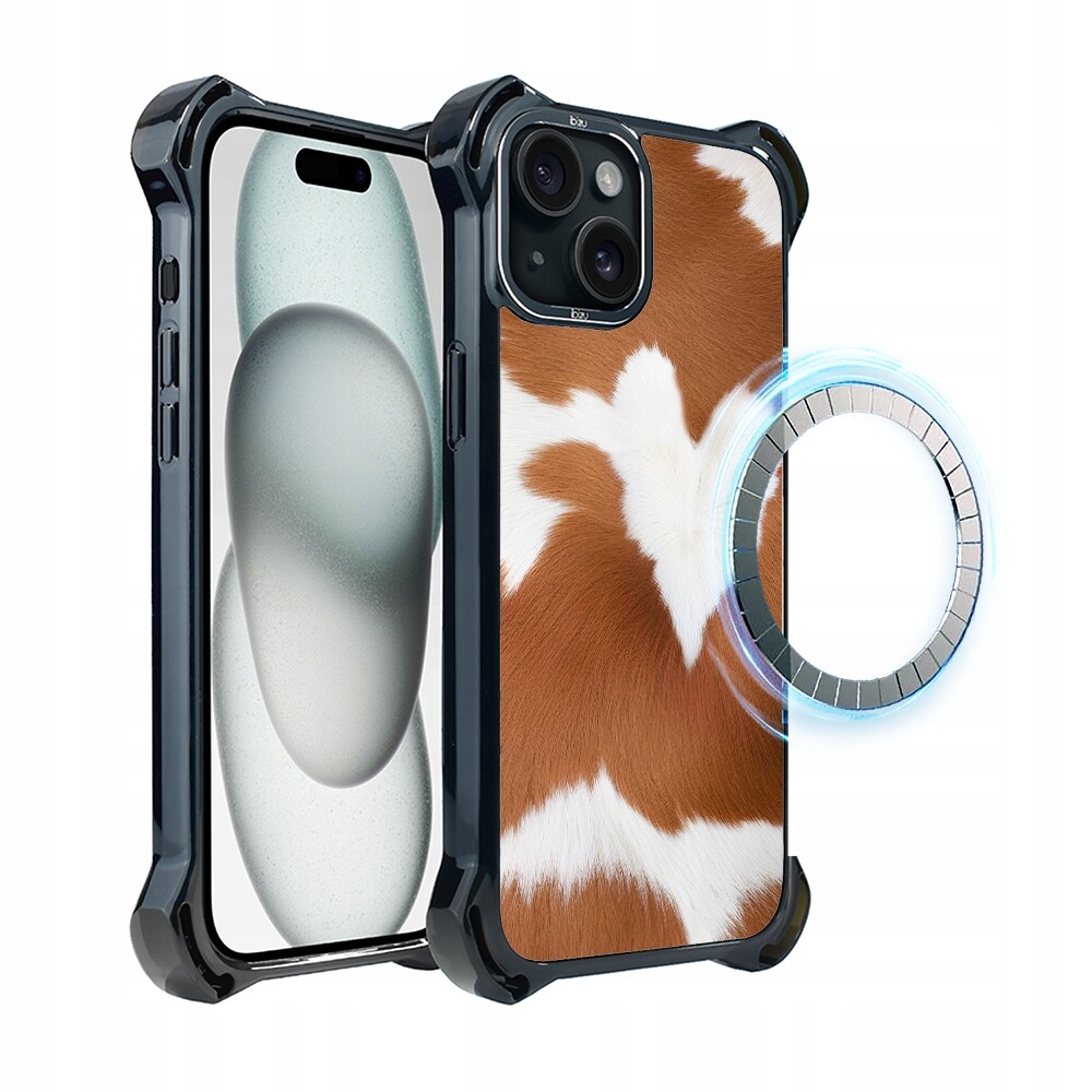 Pouzdro pro iPhone 15 Ibizu DropGuard Ultra s MagSafe, alpská kráva