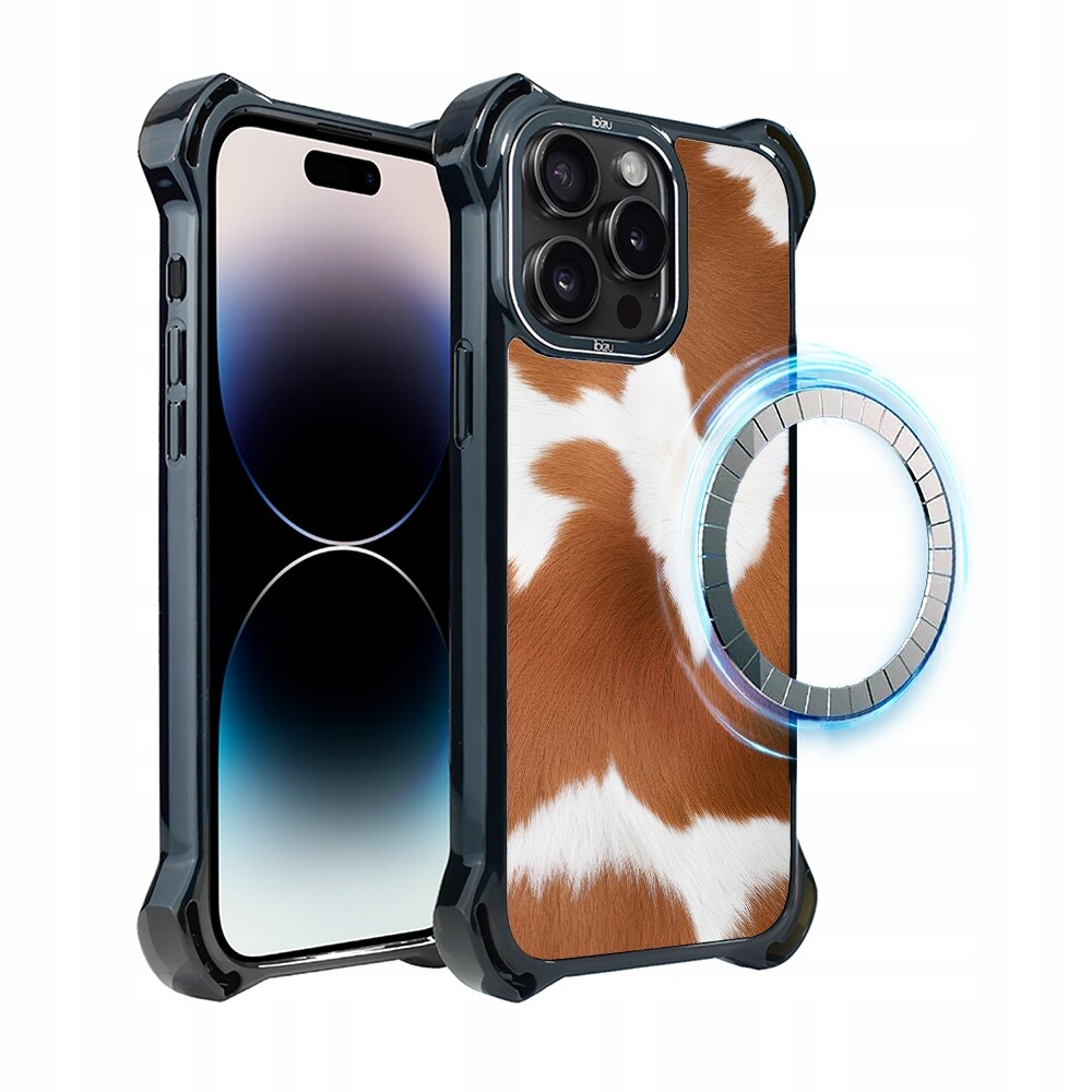 Pouzdro pro iPhone 14 Pro Max Ibizu DropGuard Ultra s MagSafe, alpská kráva