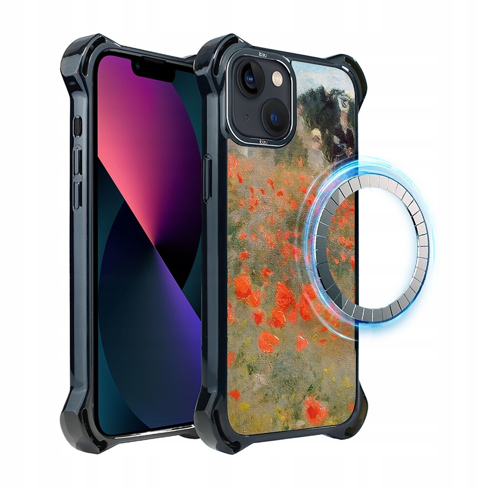 Pouzdro pro iPhone 13 Ibizu DropGuard Ultra s MagSafe, pole máků