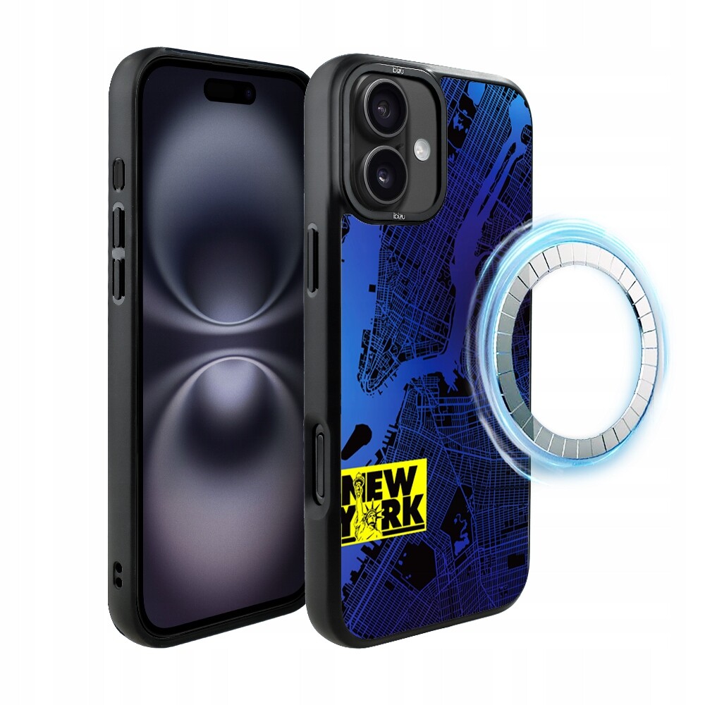 Matný Pouzdro Ibizu DropGuard pro iPhone 16 Plus s MagSafe, New York