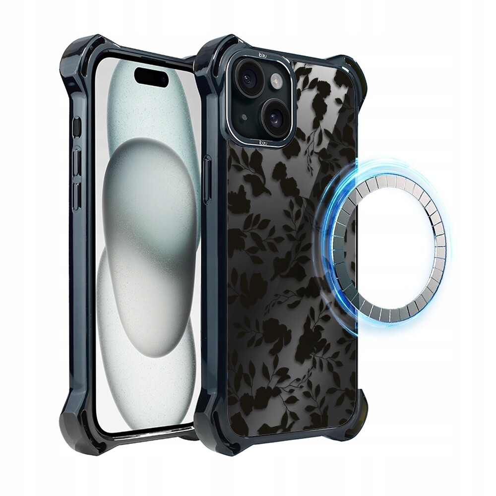 Pouzdro pro iPhone 15 Ibizu DropGuard Ultra s MagSafe, stín listů