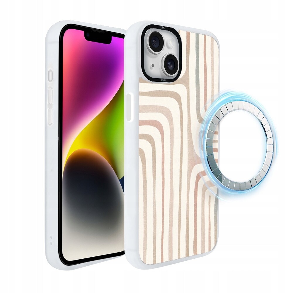 Pouzdro pro iPhone 14 Plus Ibizu DropGuard Matt s MagSafe, pískový labyrint