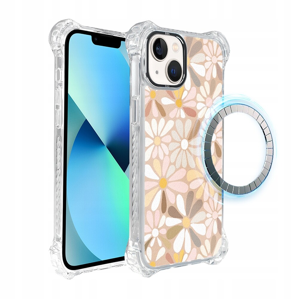 Pouzdro na iPhone 13 Ibizu DropGuard Ultra s MagSafe, Vintage květy