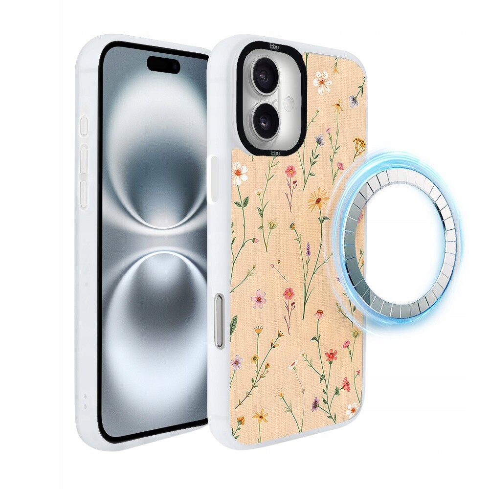 Pouzdro na iPhone 16 Plus Ibizu DropGuard Matt s MagSafe, korálová louka