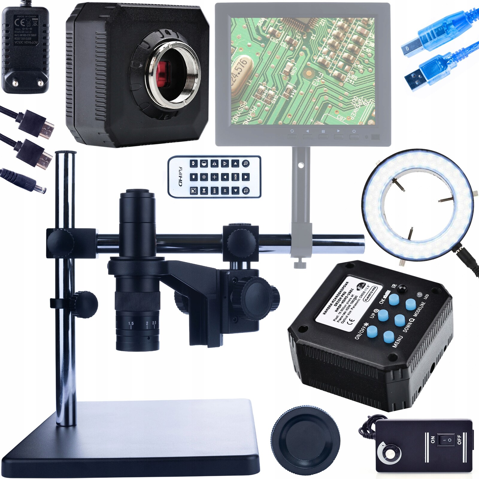 Sada Digitálního Mikroskopu Pro Pájení, Výložník, Osvětlovač Kamera Rosfix