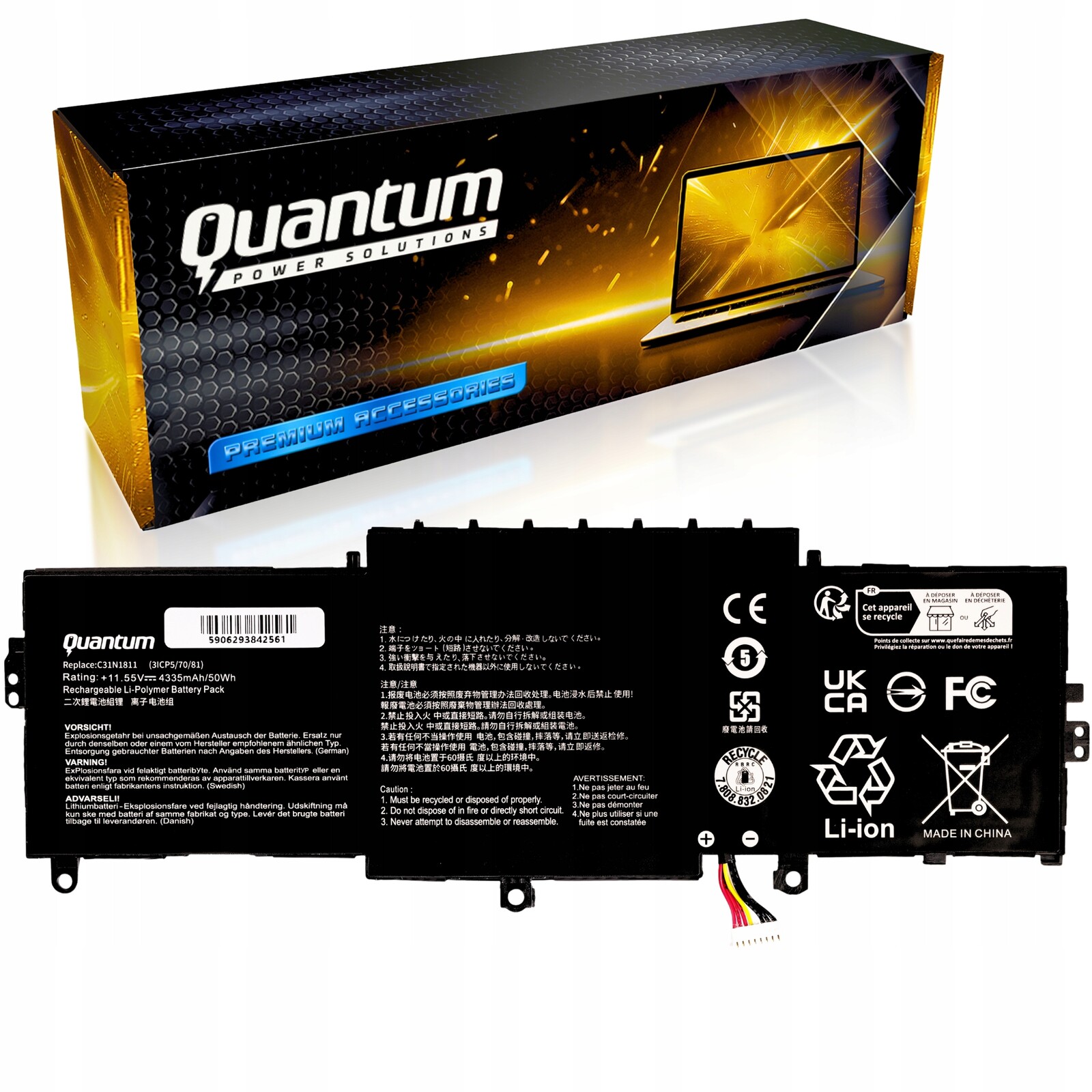 Baterie C31N1811 3ICP5/70/81 pro Asus UX433 UX433FA UX433FL UX433FN UX433FQ