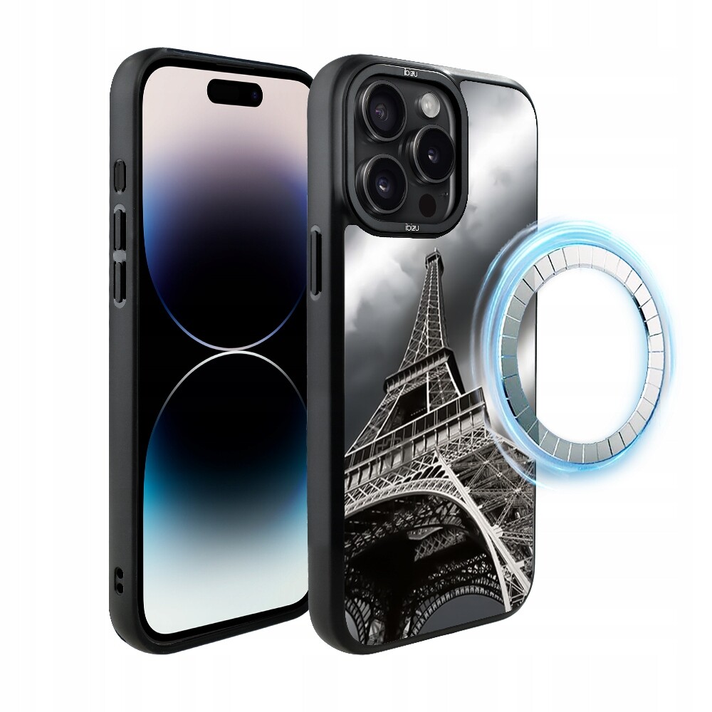 Pouzdro pro iPhone 14 Pro Ibizu DropGuard Matt s MagSafe, Eiffelova věž