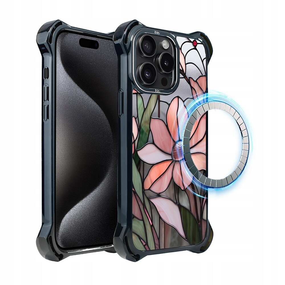 Pouzdro pro iPhone 15 Pro Max Ibizu DropGuard Ultra s MagSafe, růžová magnolie