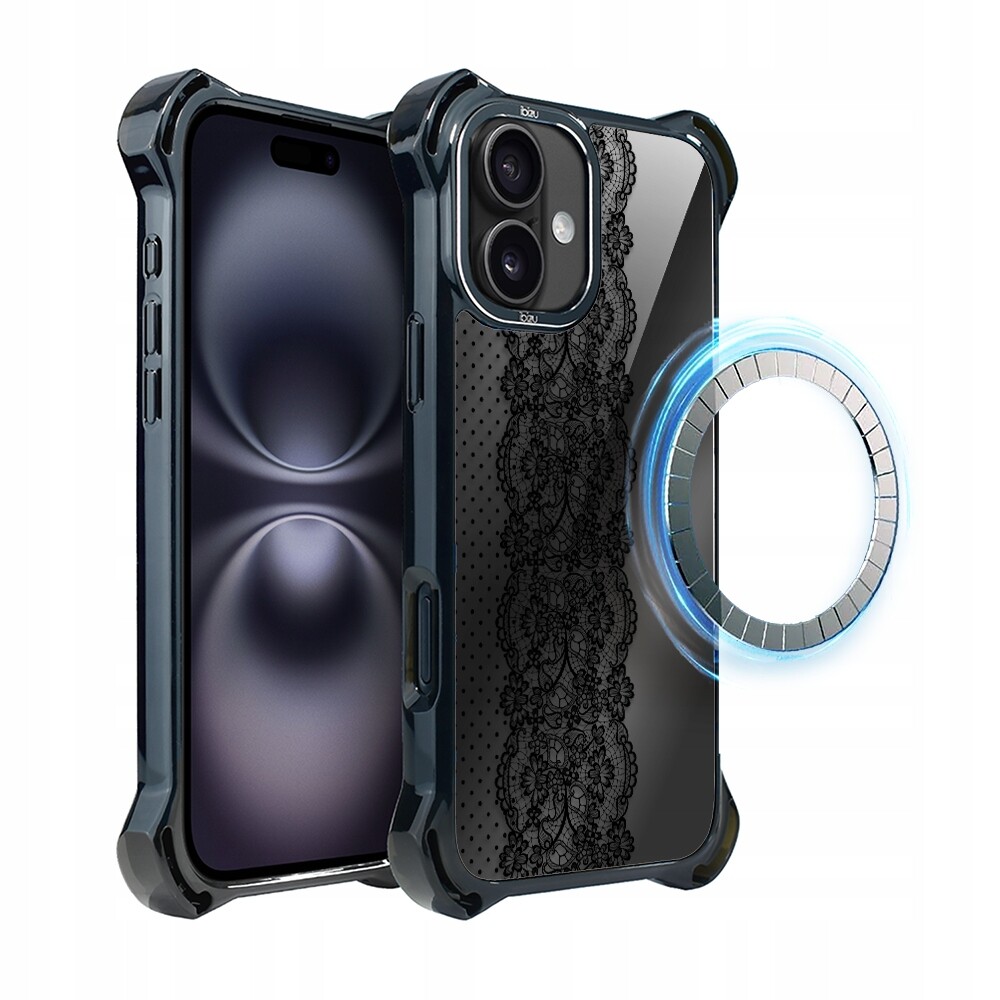Pouzdro pro iPhone 16 Ibizu DropGuard Ultra s MagSafe, ozdobná krajka