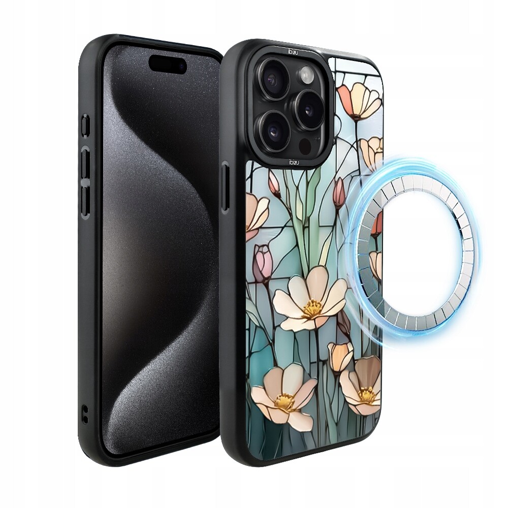Pouzdro pro iPhone 15 Pro Ibizu DropGuard Matt s MagSafe, Šepot květin