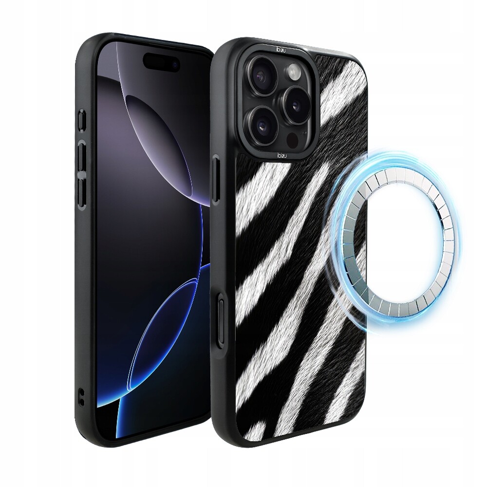Pouzdro pro iPhone 16 Pro Max Ibizu DropGuard Matt s MagSafe, Zebra