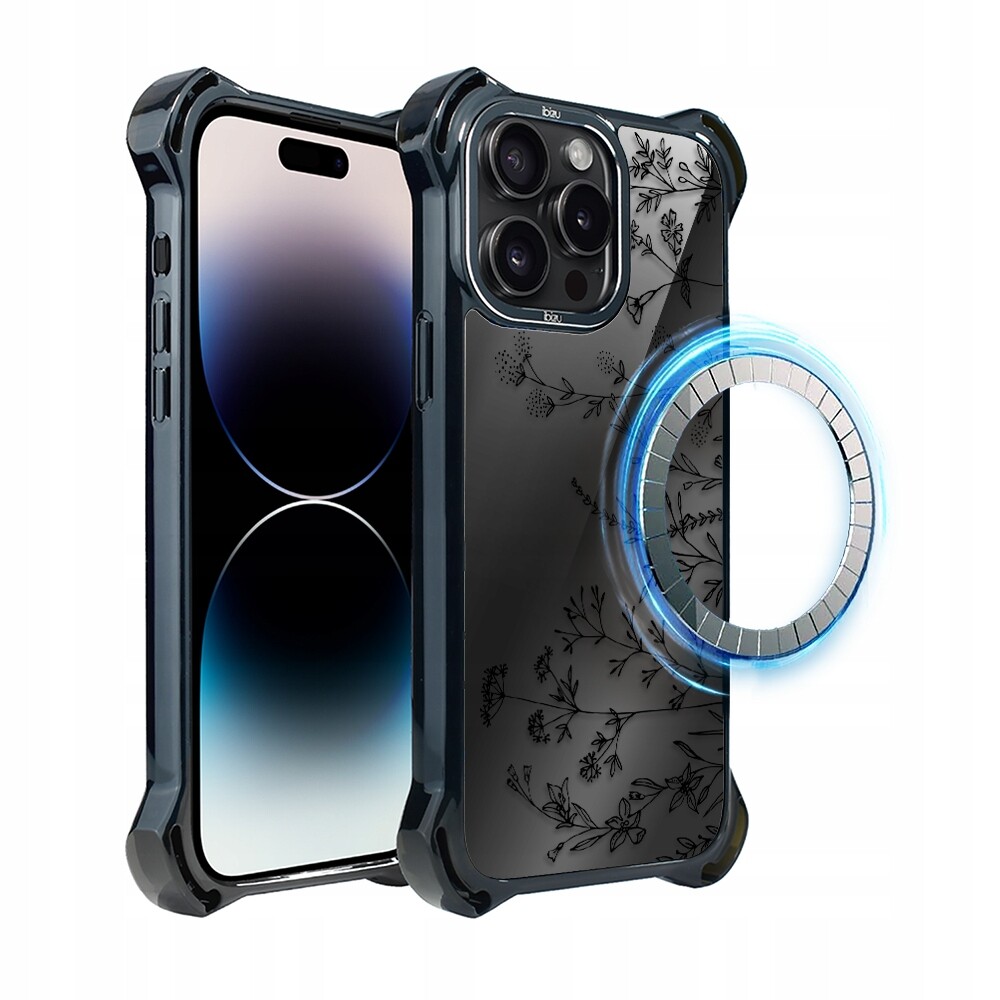 Pouzdro pro iPhone 14 Pro Max Ibizu DropGuard Ultra s MagSafe, dotyk květin