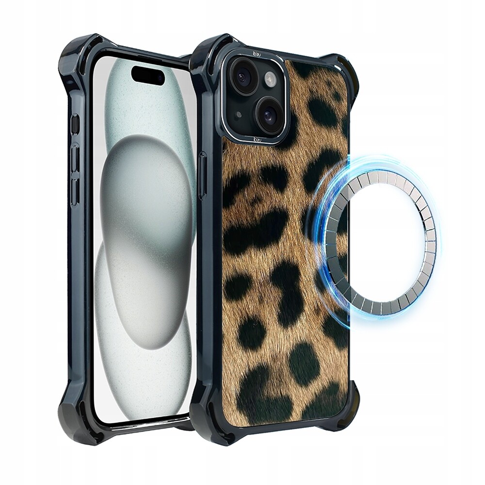 Pouzdro Ibizu DropGuard Ultra iPhone 15 s MagSafe, Leopard