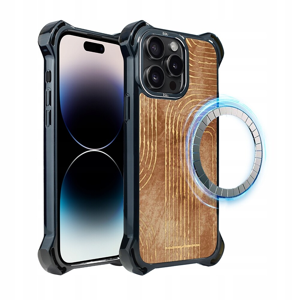 Pouzdro pro iPhone 14 Pro Ibizu DropGuard Ultra s MagSafe, geometrické linie