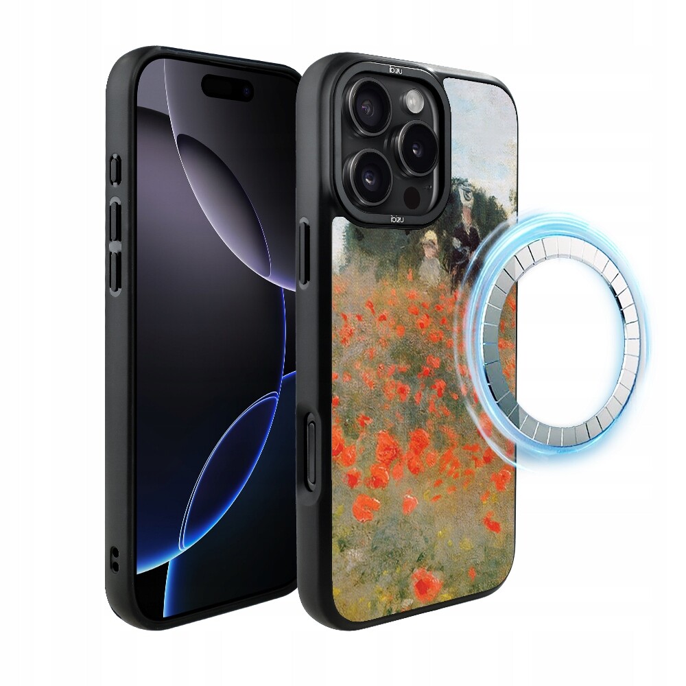 Pouzdro pro iPhone 16 Pro Ibizu DropGuard Matt s MagSafe, pole máků