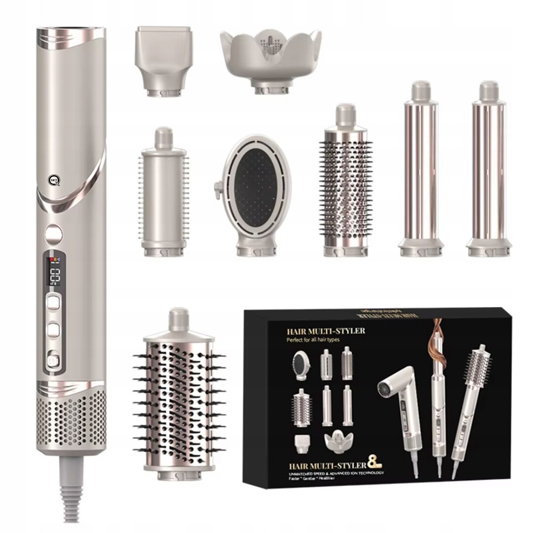 Vysoušeč Vlasů 8V1 S Ionizací A Regulací Pro Styling, Multifunkční