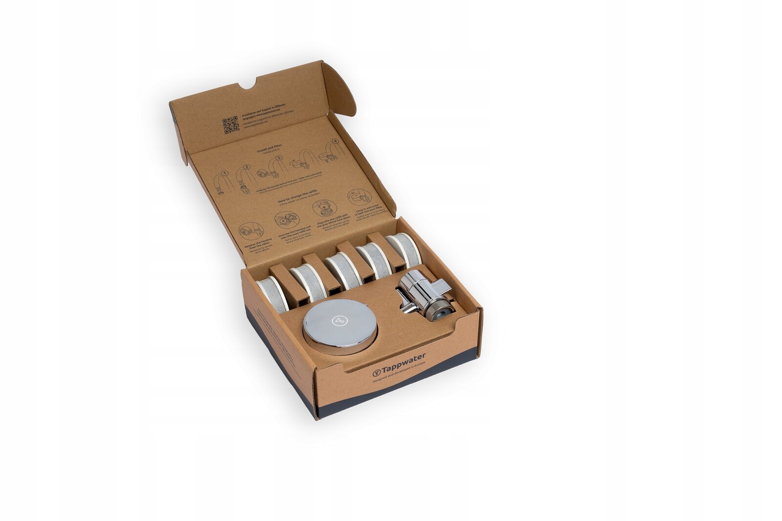 Filtr na vodu na kohoutek Tapp Water EcoPro Compact Chrome Roční sada