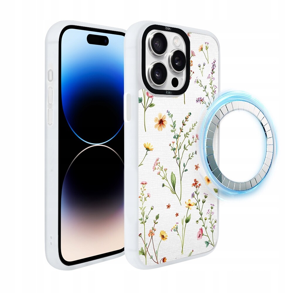 Pouzdro pro iPhone 14 Pro Max Ibizu DropGuard Matt s MagSafe, Letní kytice