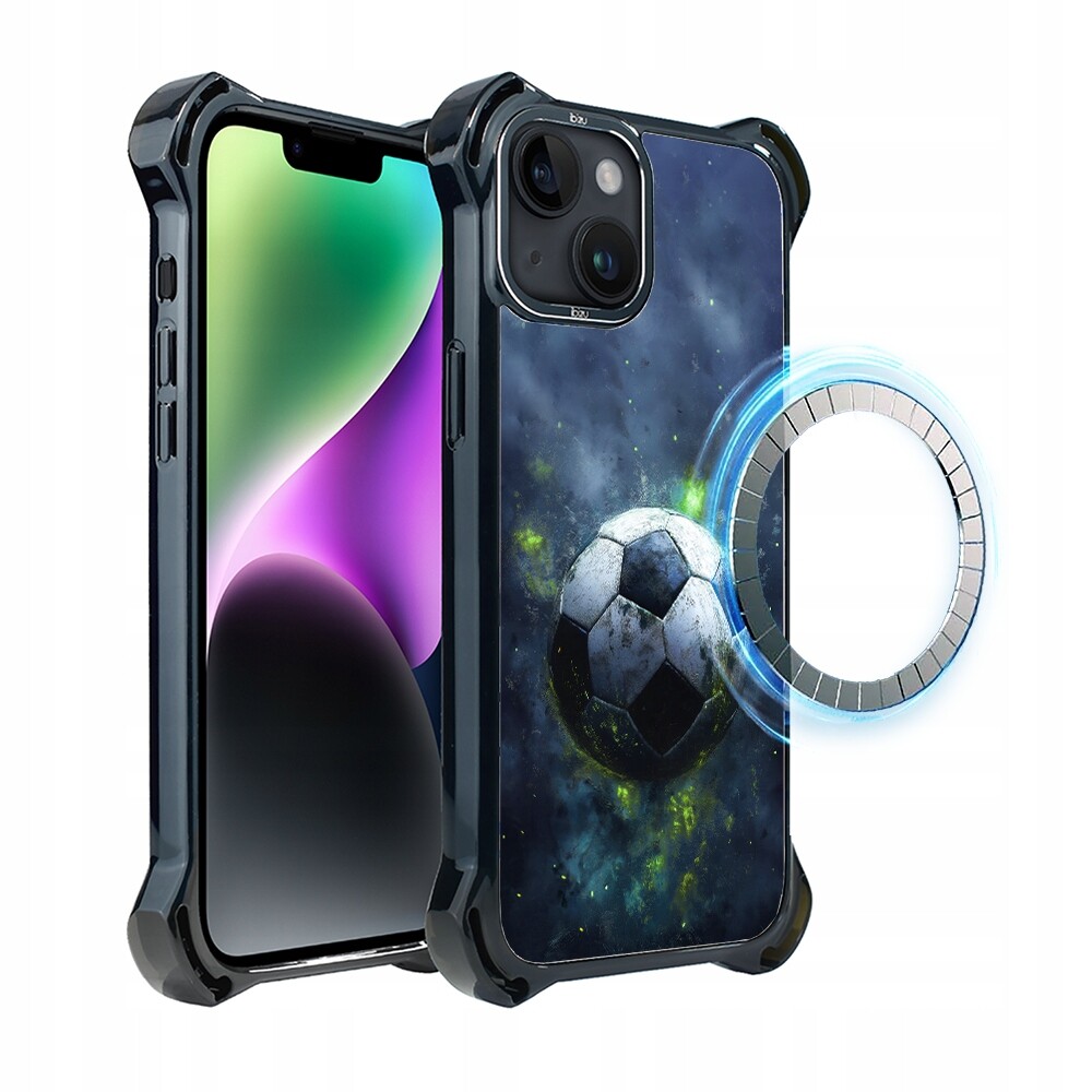 Pouzdro pro iPhone 14 Plus Ibizu DropGuard Ultra s MagSafe, Fotbal