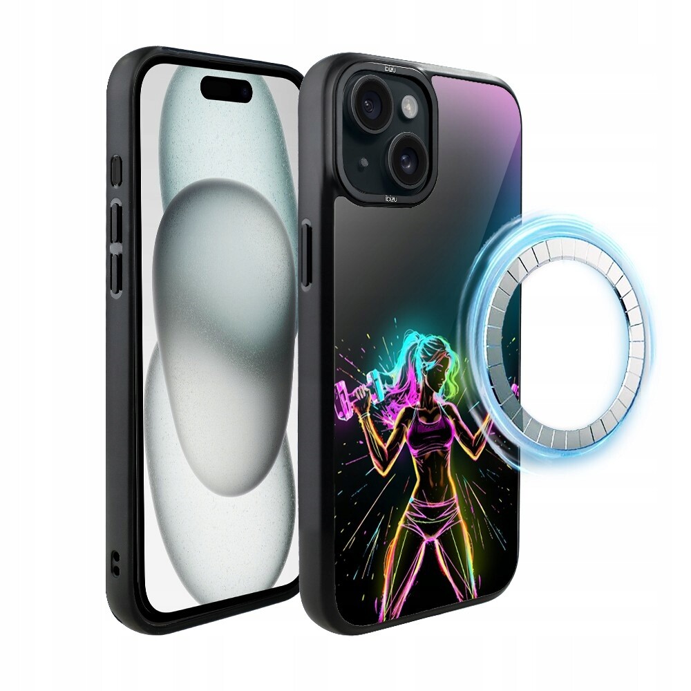 Pouzdro pro iPhone 15 Ibizu DropGuard Matt s MagSafe, fitness vibrace