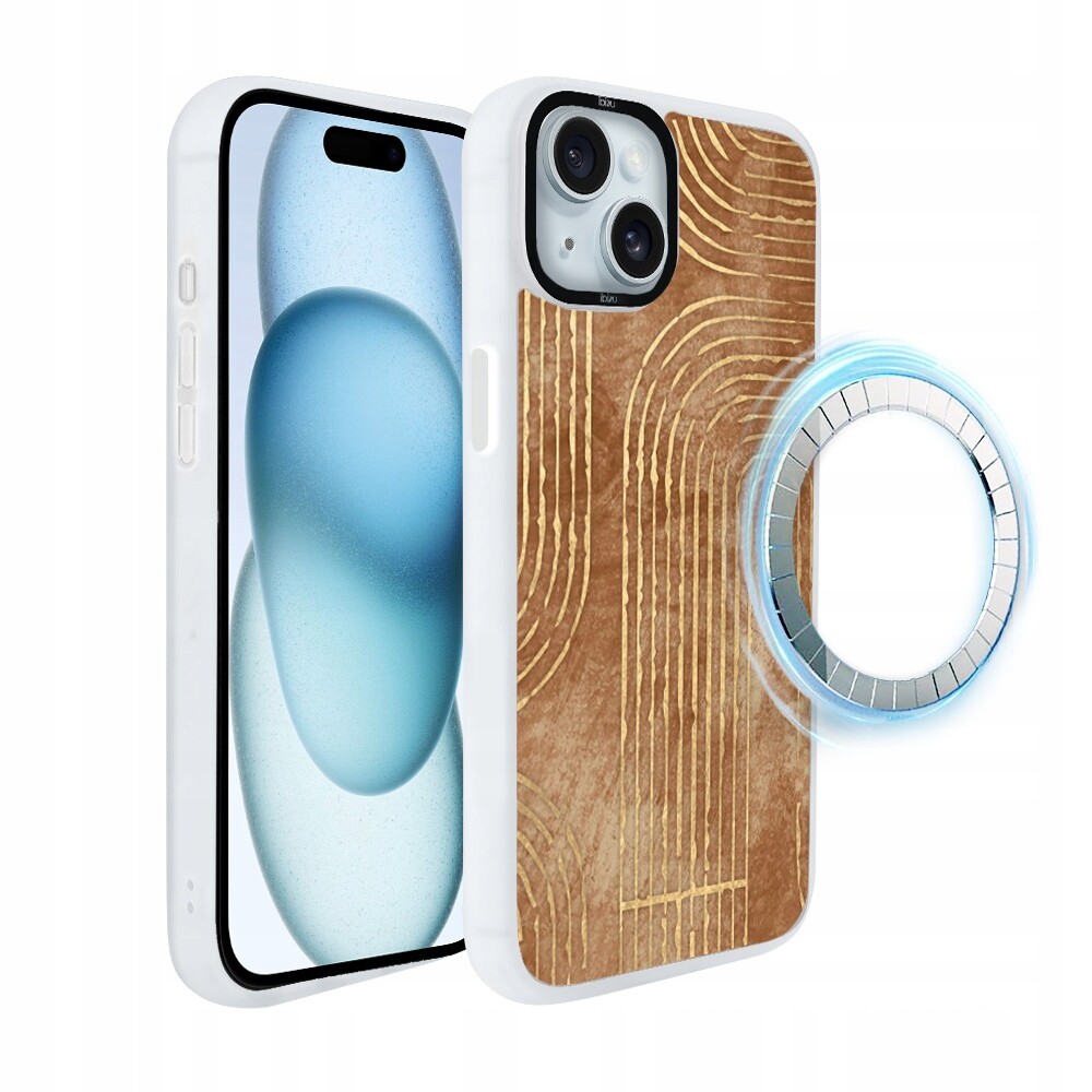 Pouzdro pro iPhone 15 Ibizu DropGuard Matt s MagSafe, geometrické linie