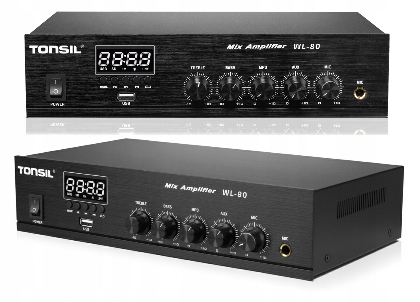 Zesilovač Tonsil Wl 80W 1 zóna Bluetooth Usb Fm MIC 70V 100V 4-16 ohm