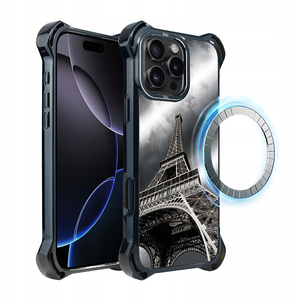 Pouzdro pro iPhone 16 Pro Ibizu DropGuard Ultra s MagSafe, Eiffelova věž