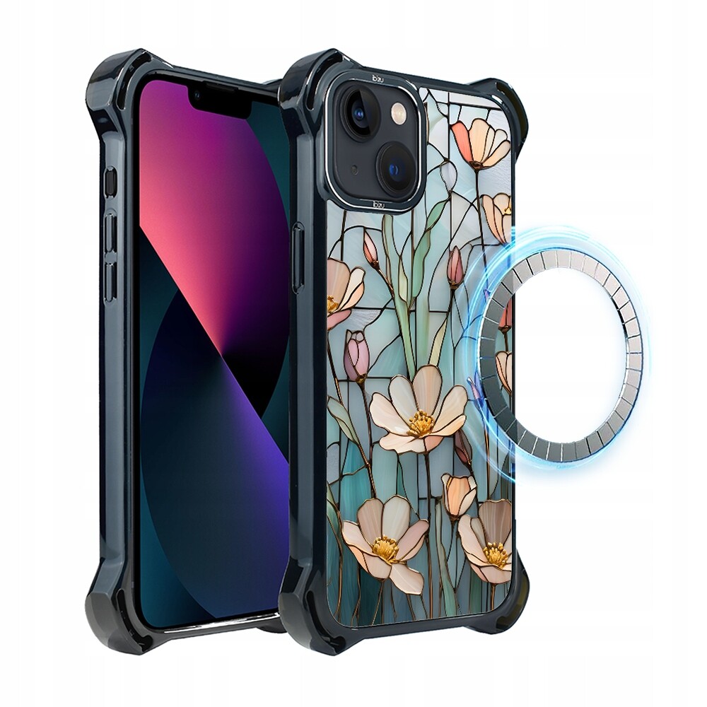 Pouzdro pro iPhone 13 Ibizu DropGuard Ultra s MagSafe, Šepot květin