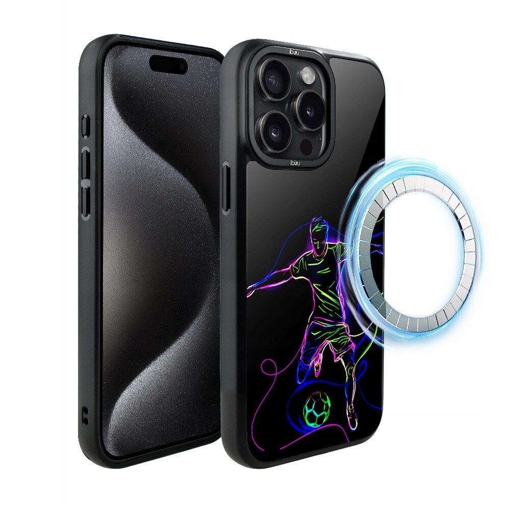 Matný Pouzdro Ibizu DropGuard pro iPhone 15 Pro Max s MagSafe, Síla fotbalu