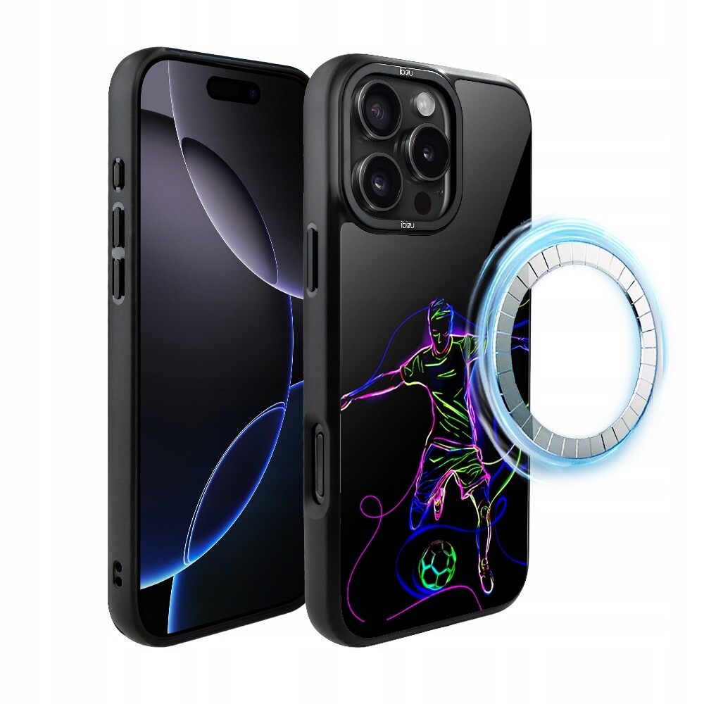 Pouzdro Ibizu DropGuard Matt pro iPhone 16 Pro s MagSafe, síla fotbalu